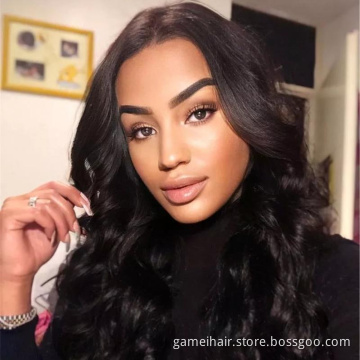 Natural Wave 13*4 Lace Frontal Human Virgin Hair Wigs Full Cuticle Aligned Unprocessed Indian Virgin Hair Wigs Body Wave